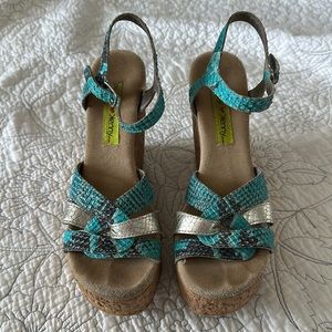 Cork heels sandals